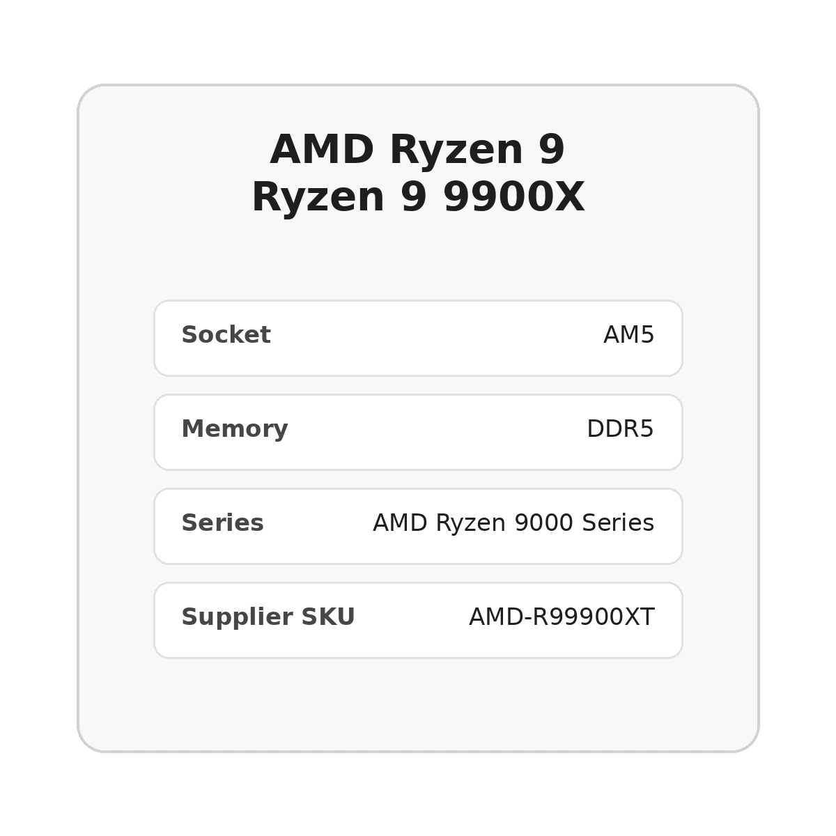 מעבד AMD Ryzen 9 Ryzen 9 9900X