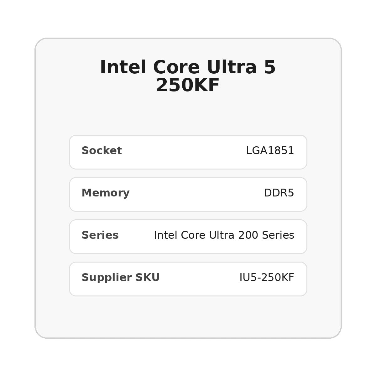 מעבד Intel Core Ultra 5 250KF