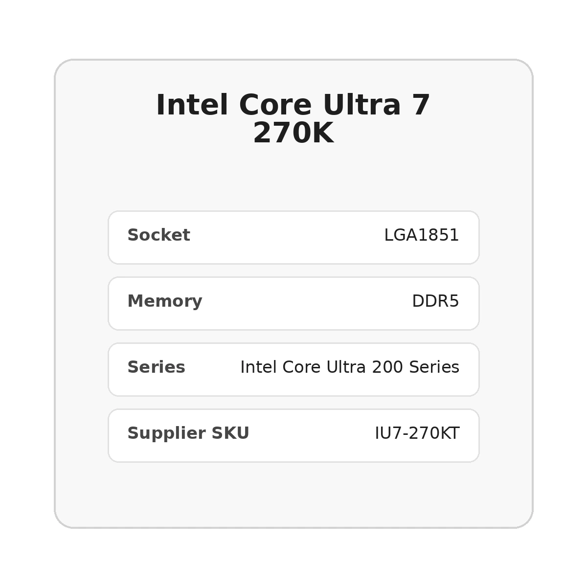 מעבד Intel Core Ultra 7 270K